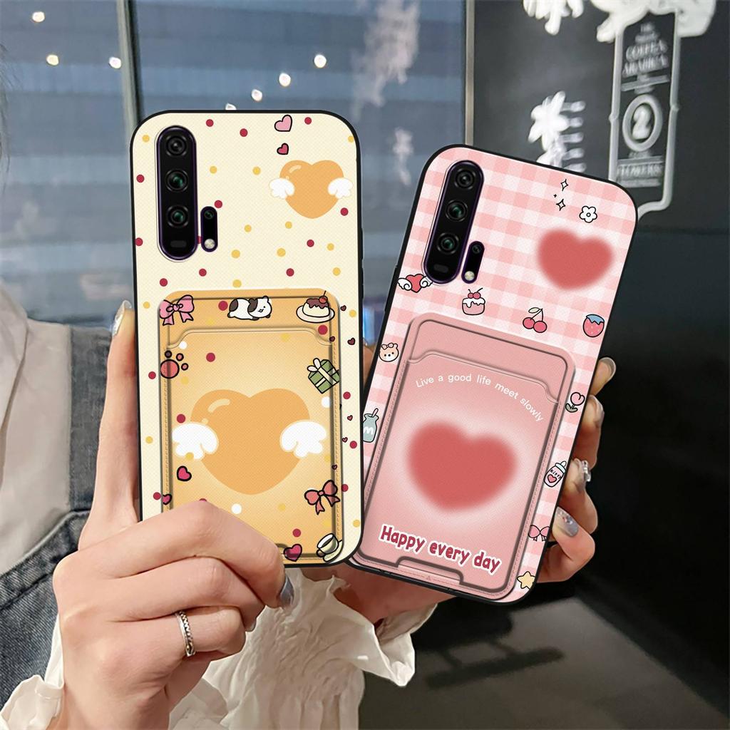 Protective Card Bag Phone Case For Huawei Honor 20 Pro Fashion Design Durable Cover Card Slot Waterproof Cartoon Cute