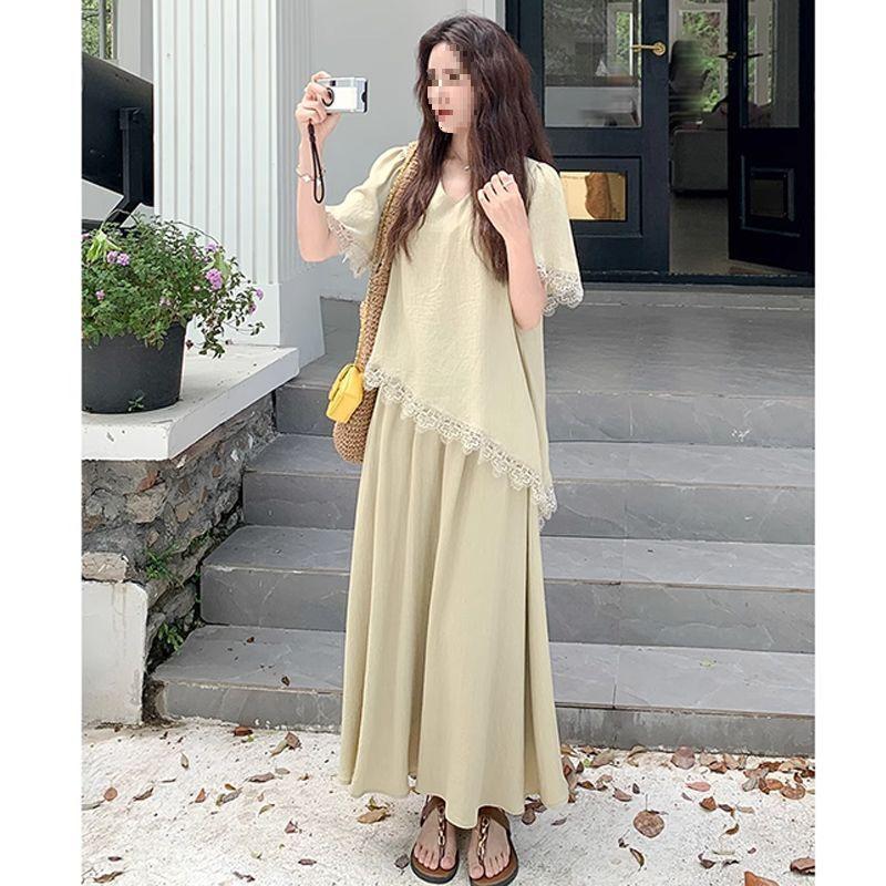Stylish Summer 2025 Women's Two-Piece Set: Short-Sleeved Top & French Skirt