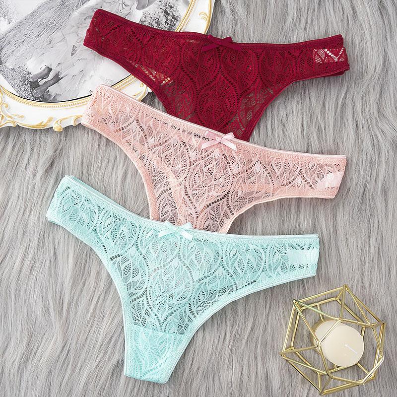 Vctitil Women's Lace Thongs - 5-Pack Low Waist T-Back Panties In Multiple Colors