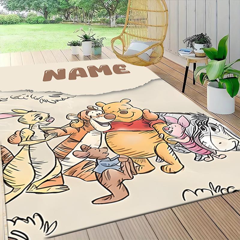 Custom Name Eeyore's Butterfly Adventure Carpet Rug Customizable Soft Washable Anti-Slip Home Living Room Sofa Mats Personalized Rug. 0909426