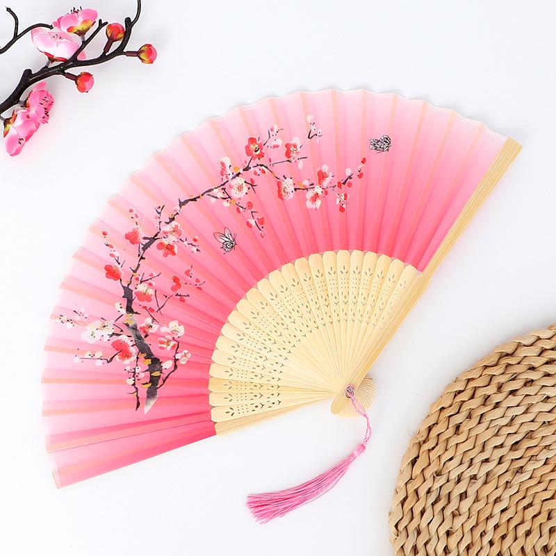 Hanfu skládací vějíř pro ženy inspirovaný japonským a čínským stylem – Scénický tanec bambusový styl