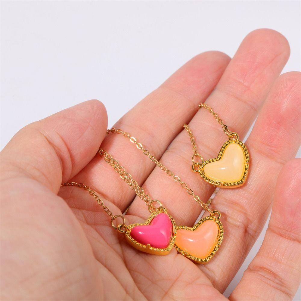 Ornaments Four-claw Inlay Crystal Necklace Overflowing Love-heart Cute Sweet Bracelet  Beach