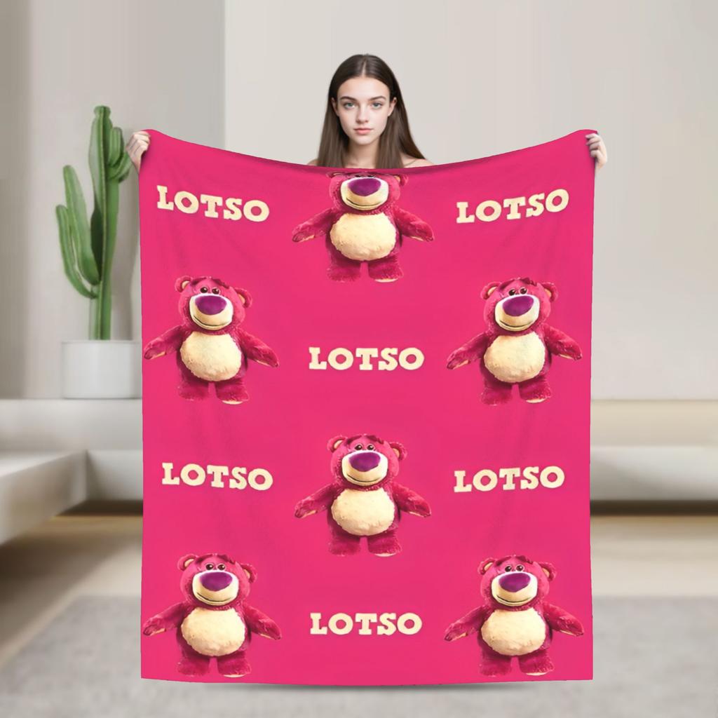 Lotso Cartoon Blanket Soft Warm Aesthetic Plush Bedding Throws For Bedroom Picnic Flannel Bedspread Bed Cover