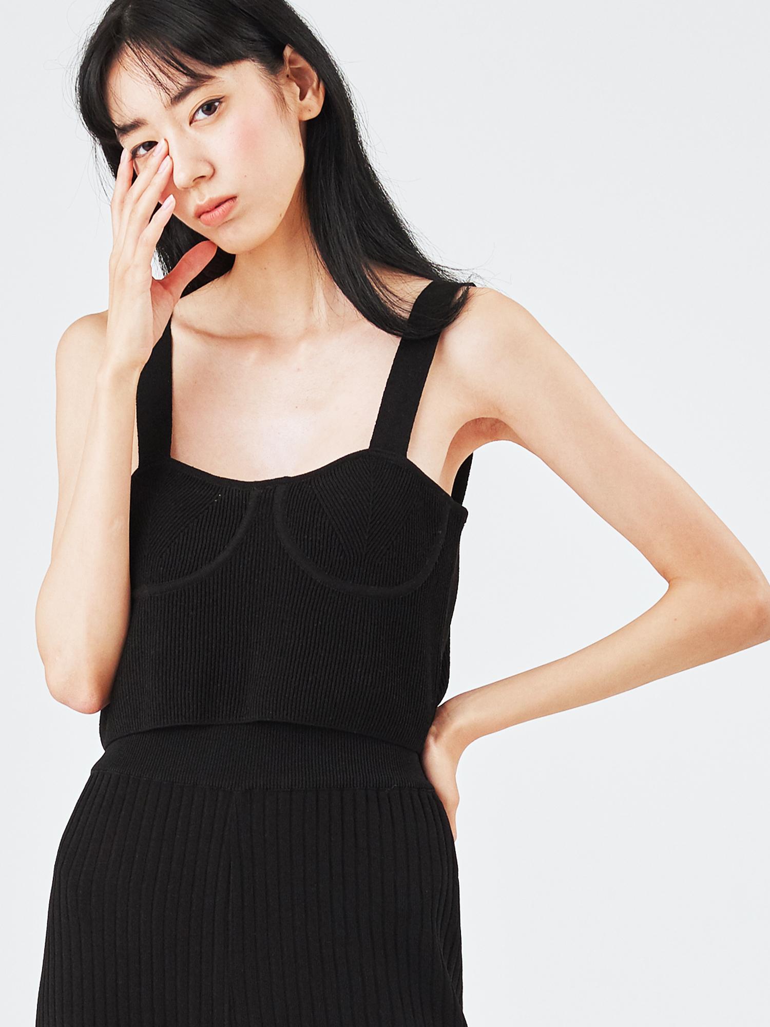 Rohe Apparel Bustier Knit Top / Black Black/Free