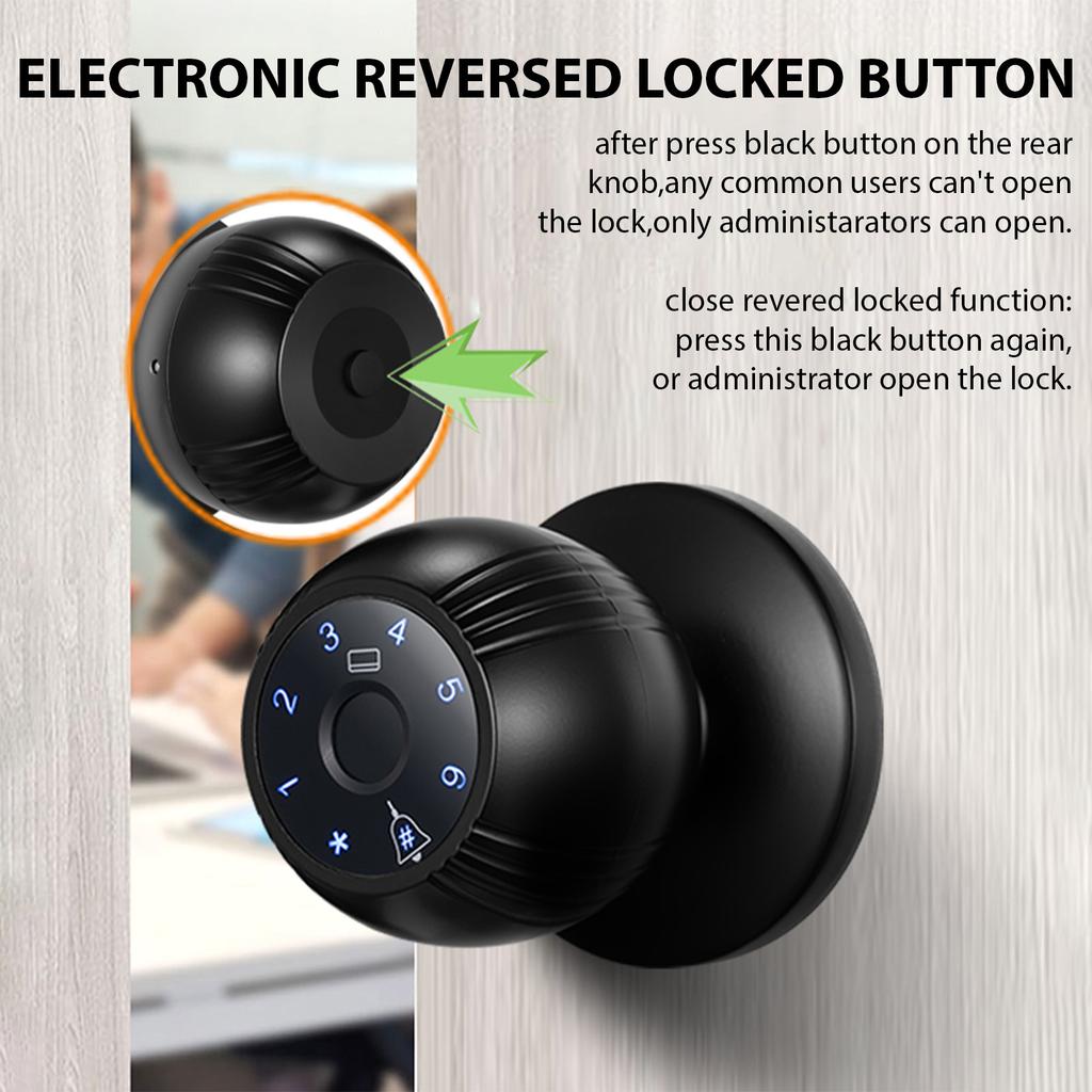 Smart Lock Keyless Entry   Fingerprint Door Knob   App Remote Access   5-in-1 FingerprintCelsiusPasswordCelsiusCardCelsiusKeyCelsiusApp Door