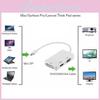 Mini Thunder Bolt Dp To Vga Hdmi Dvi 3in1 Adapter Converter Cable Display Port