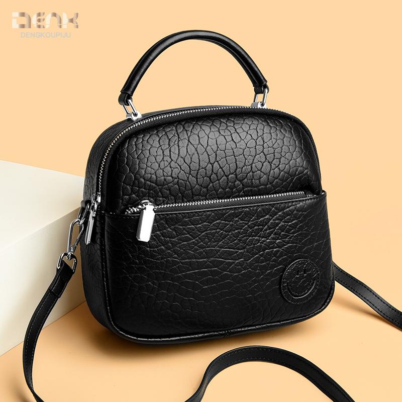 Dámská kabelka z pravé kůže Jednoduchá měkká kožená kabelka Módní jednobarevná kožená taška přes rameno Crossbody