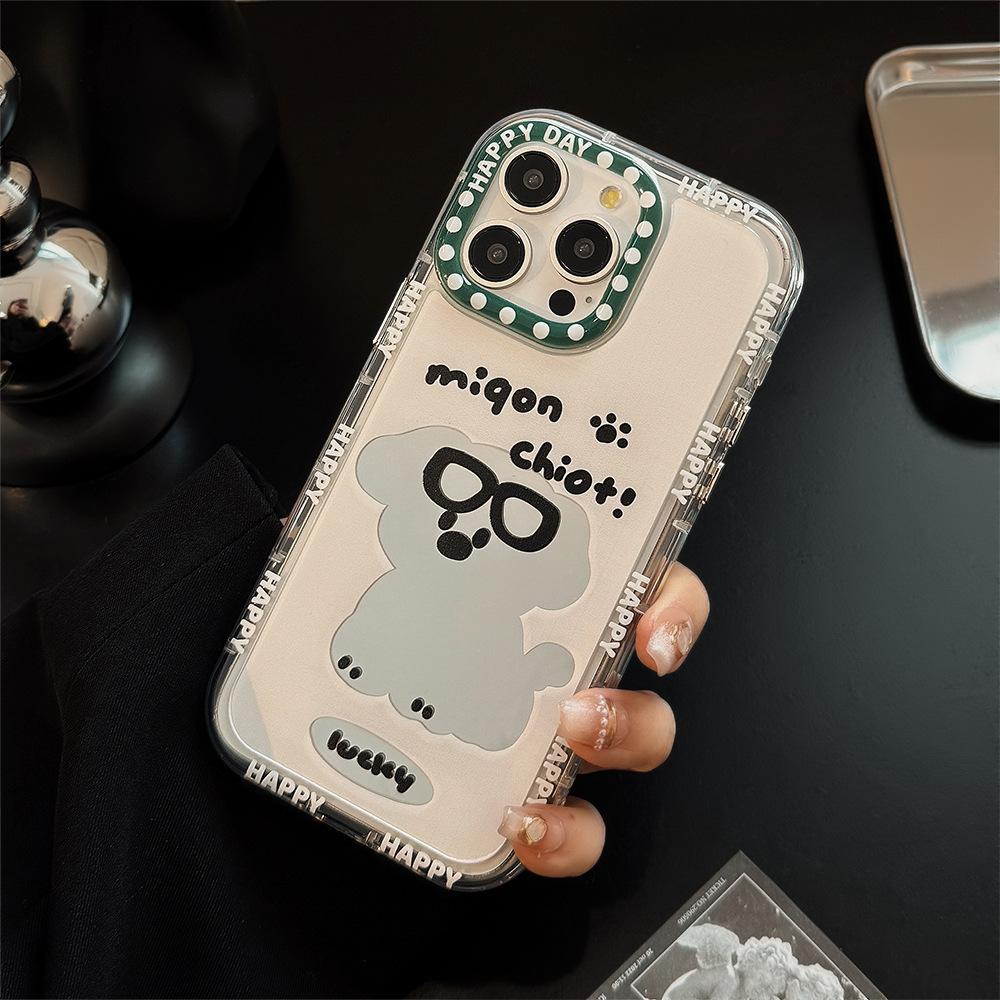 Couple Trendy Dog Mirror Is Suitable for IPhone 16, IPhone 15 Phone Cases 14 ProMax11 Bracelets 12