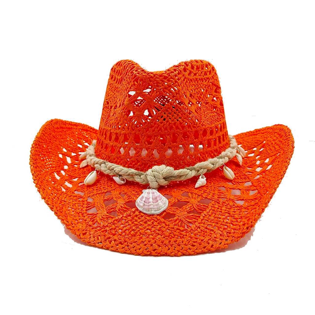 Corn Husk Material Straw Hat Western Cowboy Hat Spring and Summer Men and Women Panama Sun Hat Elegant Cowboy Straw Hat