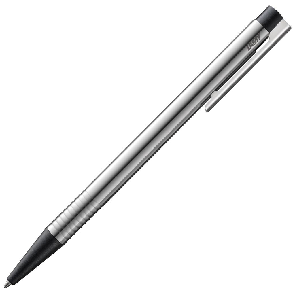 LAMY Logo Matte Black Ballpoint Pen - Elegant & Durable Stainless Steel - Medium Point - Includes Large Capacity Black Refill LAMY M 16