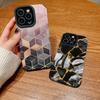 Vertical Grain Marble Printed Leather Soft Silicone Phone Case Back Cover with Camera Lens Full Protection for Samsung