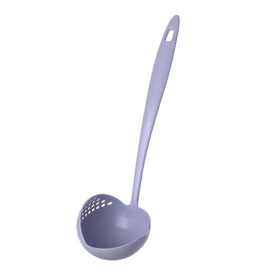 4 Stück 2-in-1 Schaumlöffel mit langem Griff Weizensuppenlöffel mit Sieb Haushalts-Ablöffel zum Abtropfen und Servieren