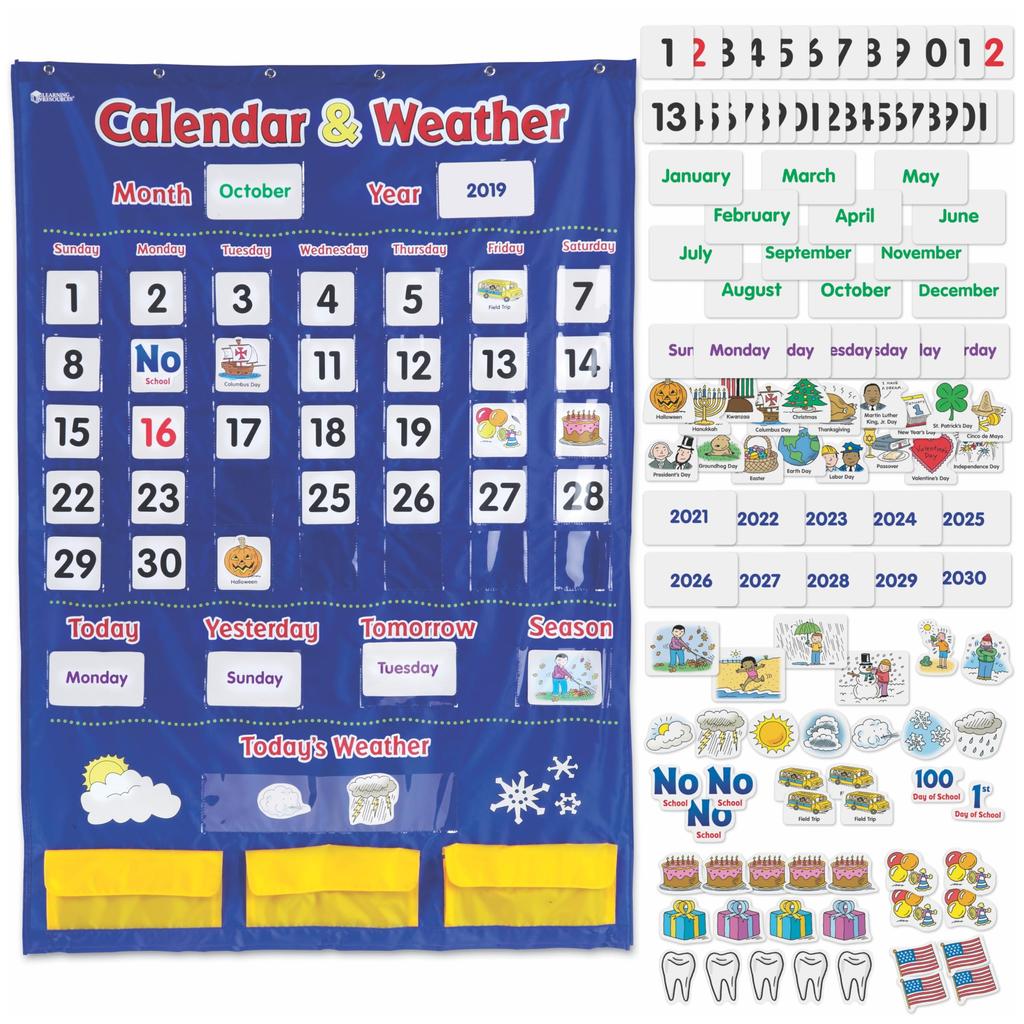 Learning Resources კალენდარი ამინდის ჯიბის სქემა LER 2418 &