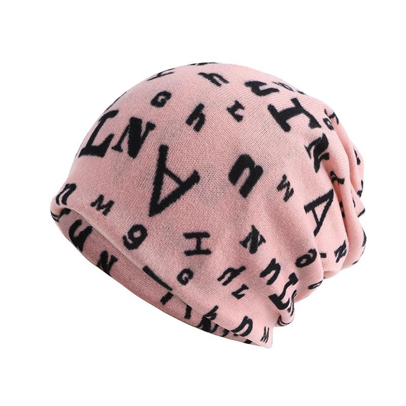 Turban Hats For Women Beanie Windproof Outdoor Suncreen Fashion Letter Print Baggy Cap Casual Headwear Head Wrap Mask New