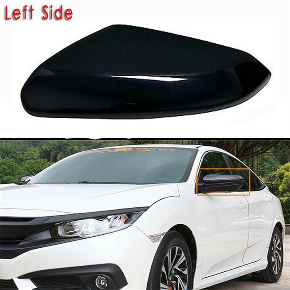 Side Mirror Cap Cover for HONDA CIVIC 2016-2021 Black Driver Left Side