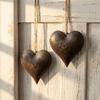 2PCS Vintage Metal Heart Pendant Decorative Heart Shaped Ornament Wall Decor  Outdoor