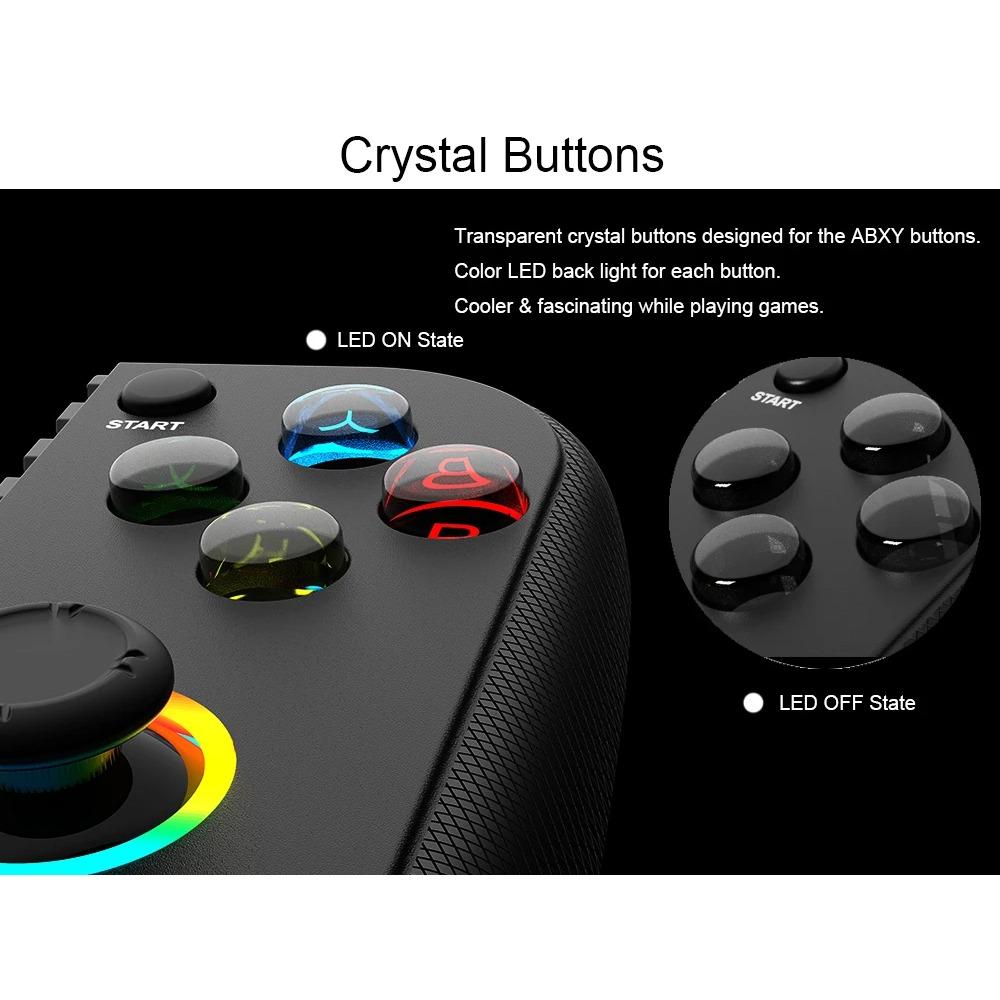 Wireless Gaming Controller Compatible with Switch, Android, IOS, Extendable Controller with Hall Joystick, Vibration