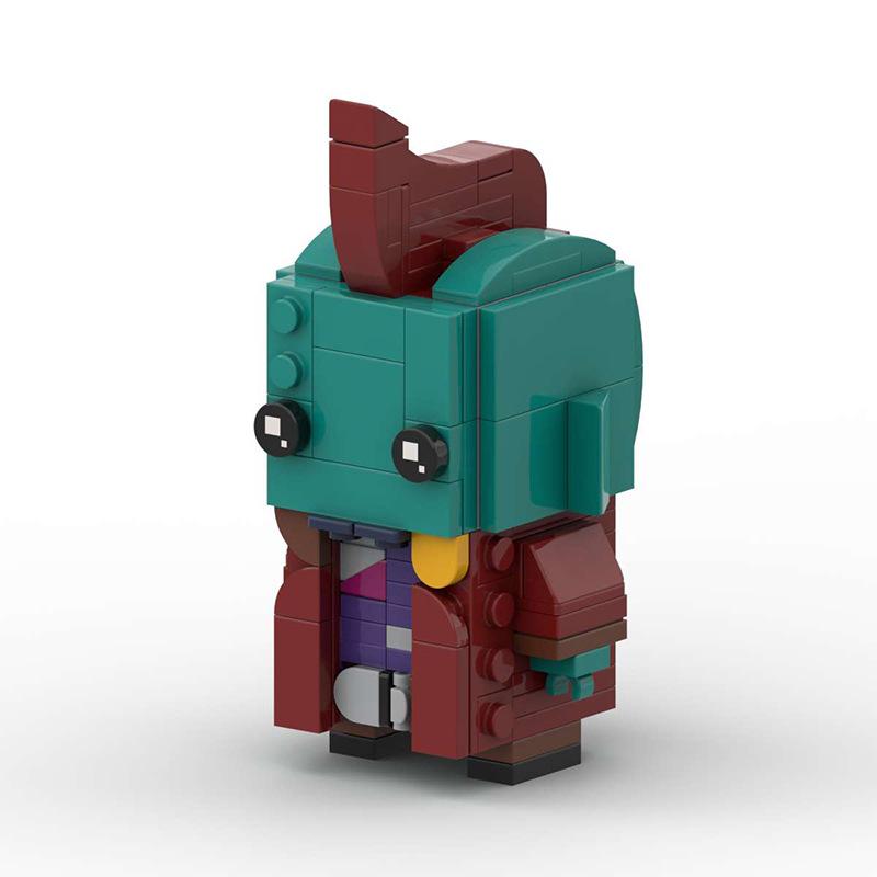 Baustein-kompatibel, Marvel-Yondu-Mechanische Flosse Kreativer Zusammenbau Quadratischer Kopf Stein Modell Geschenk
