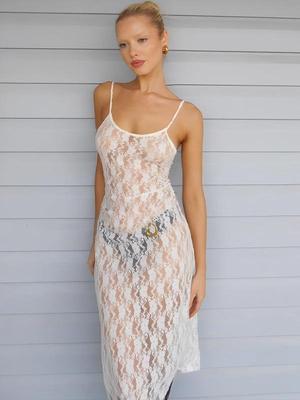 Elegant 2026 Lace Skirt Set: High-End See-Through Two-Piece with Flirty, Sexy Style