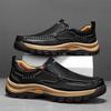 Men's Casual Shoes Leather Loafers Stylish Male Slip-On Flats Comfy Men Hiking Shoes Durable Driving Shoes Outdoor Moccasins