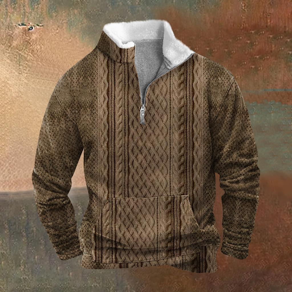 Vår og høst menns stående krage genser er utendørs uformelle gensere topper