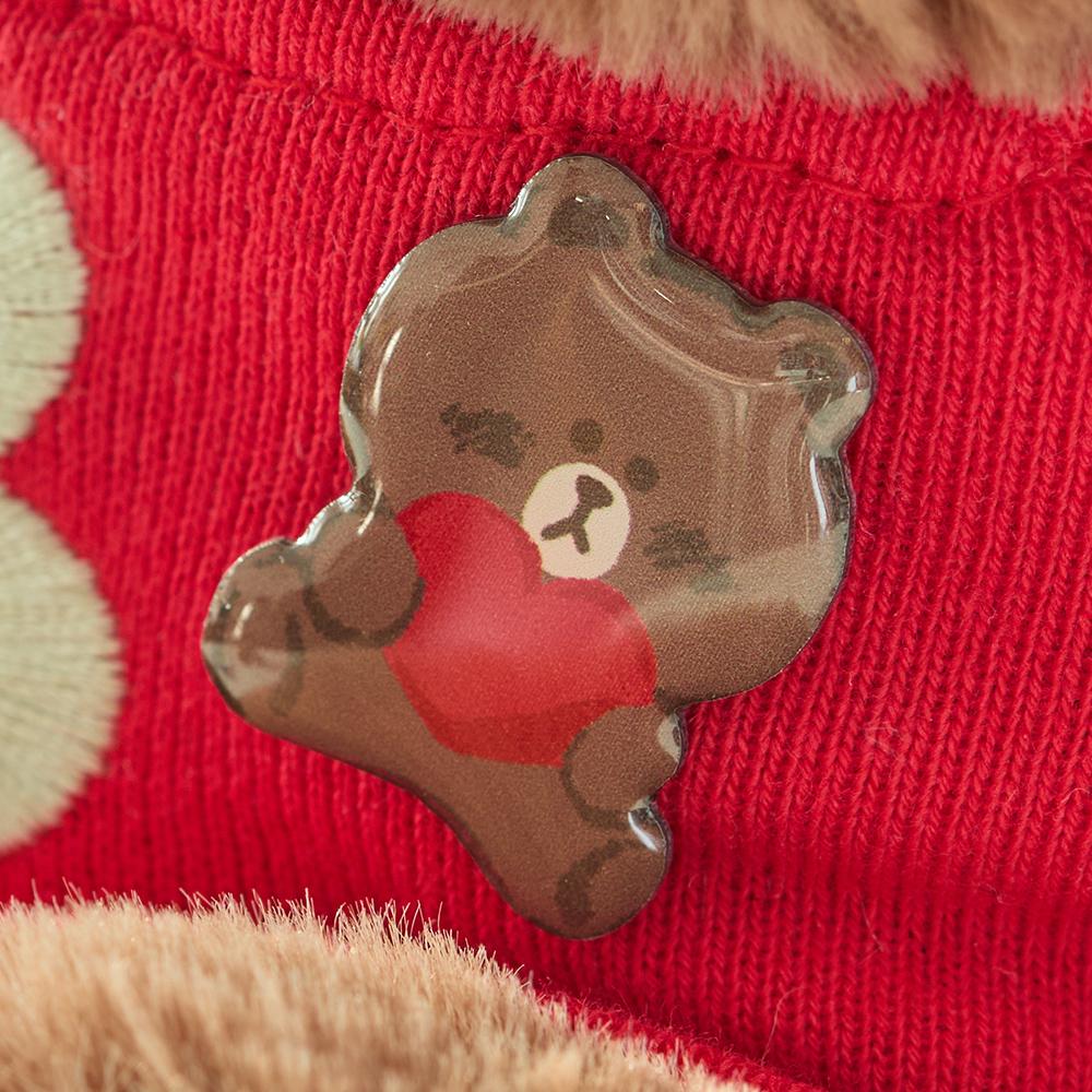LINE FRIENDS Brown 15th Anniversary Metal Pin Badge