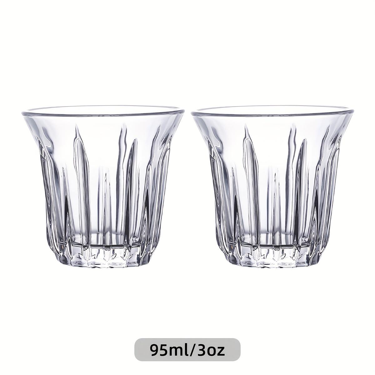 

2 Pack Espresso Cups, Clear Glass Cups for Coffee, Coffee Mugs Glasses Espresso Accessories in Kitchen/Office/Bar, Easy to Clean