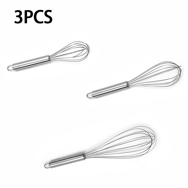 Stainless Steel Mini Whisk Kitchen Cuisine Manual Egg Beater Kitchen Kitchen Whips and Mixer 6 Wire Manual Frother Mini Whip
