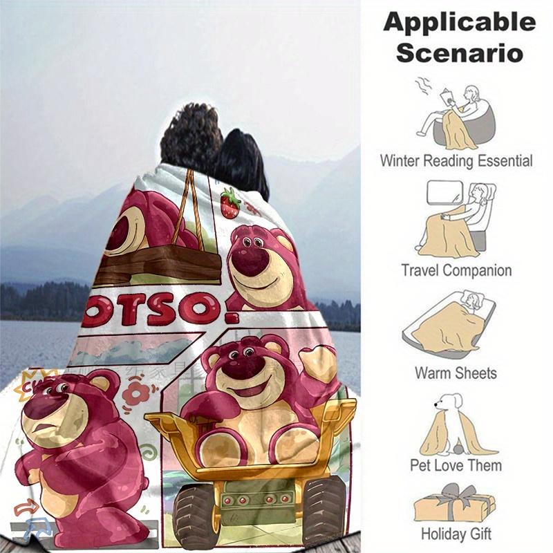 1pc, Strawberry Bear (2) Home Decor Blanket: Cozy Flannel Throw for Bedroom, Living Room, Travel, Camping, Car