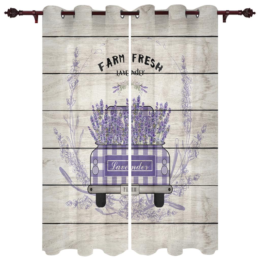 Pastoralen Stil Lavendel Fahrrad Fenster Vorhang Home Decor Vorhänge für Wohnzimmer Schlafzimmer Küche Tür Vorhang