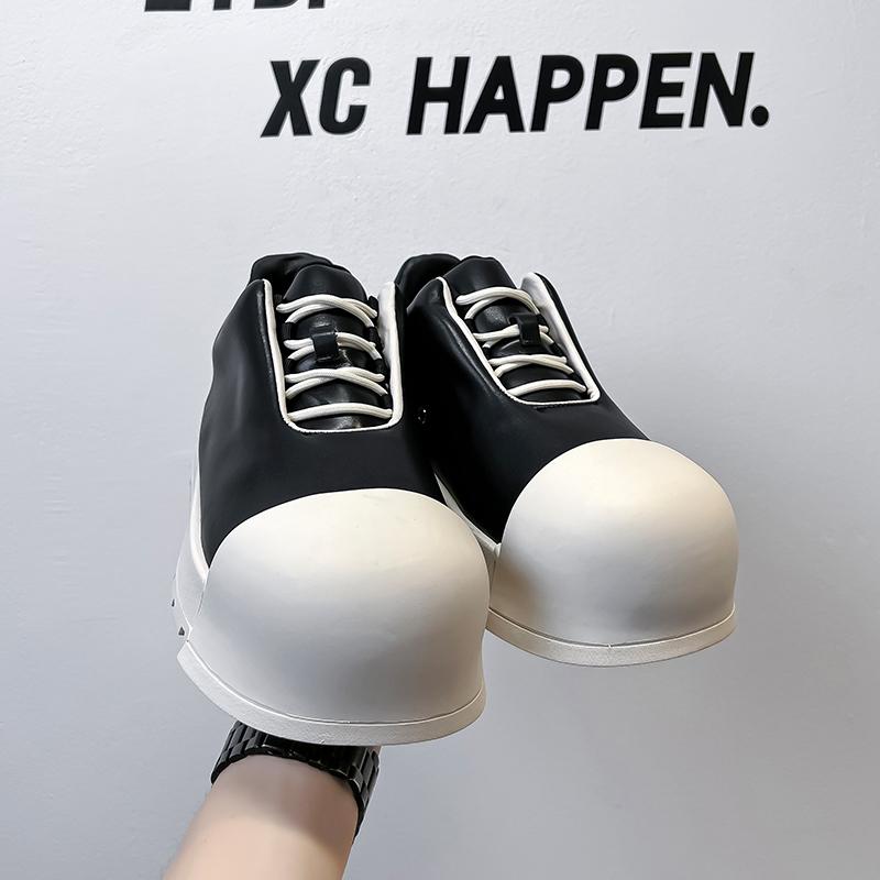 Fashion British Style Man Outdoor Walking Sneakers Thick Bottom Antiskid Genuine Leather Board Shoe Fashion Casual Elevator Driving Shoe