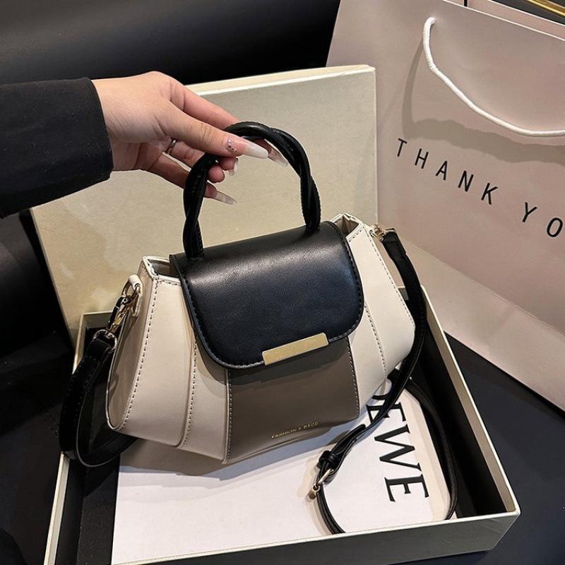 Color Block Handheld Bag for Women - Spring/Summer 2025: Versatile High-End Small Square Shoulder Bag with Niche Design.