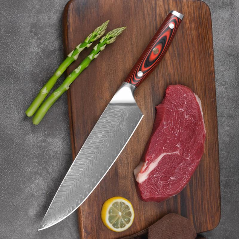 8 Inch Chef Knife 67-layers Damascus Steel Blade Cleaver Meat Slicing Vegetables 9Cr18CoMoV Kitchen Knife G10 Handle