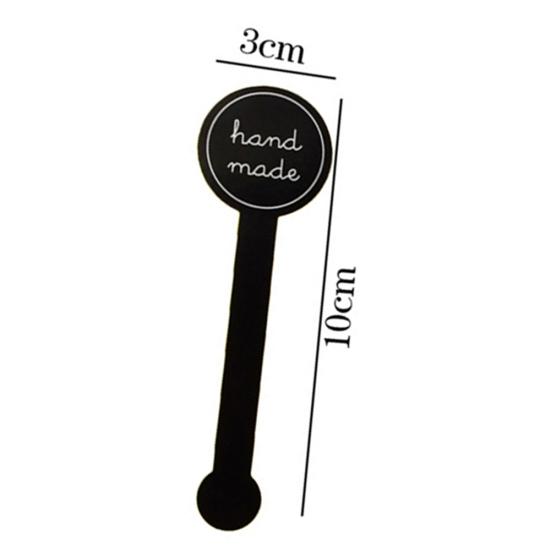 200Pcs Hand Made Long Adhesive Cake Packaging Sealing Label Baking Kraft Sticker