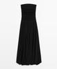 Masimodutti Off-Shoulder Balloon Midi Dress