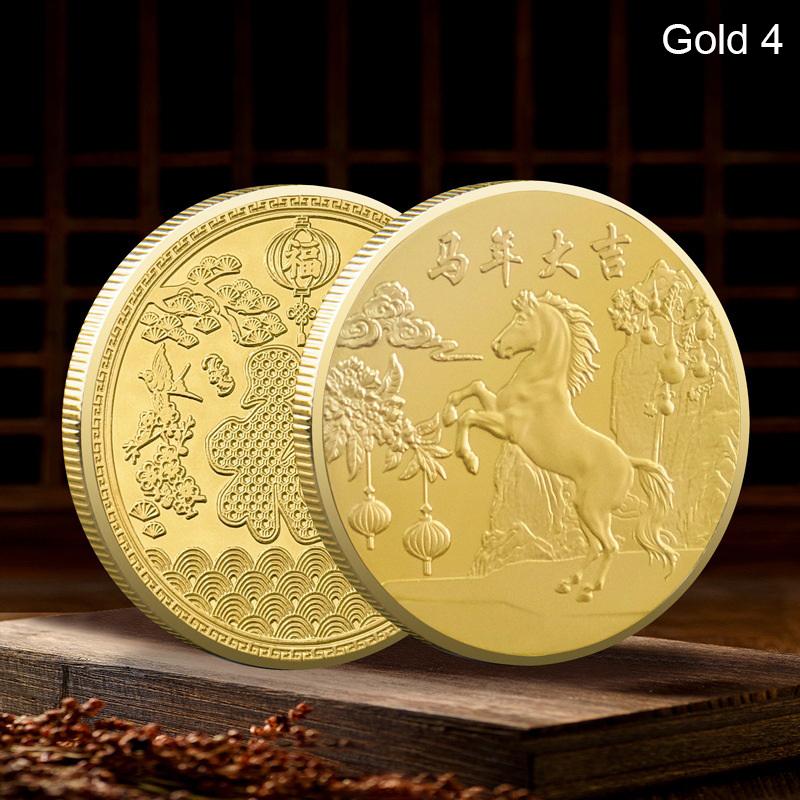 2026 New Year 40MM Chinese Coins Lucky Animal Horse Collectible Coins Metal Collection Coin Souvenir Silver Gold Memory Medals