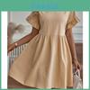 Cotton Linen Dress For Women With Pockets Casual Loose Fit For Office Wear