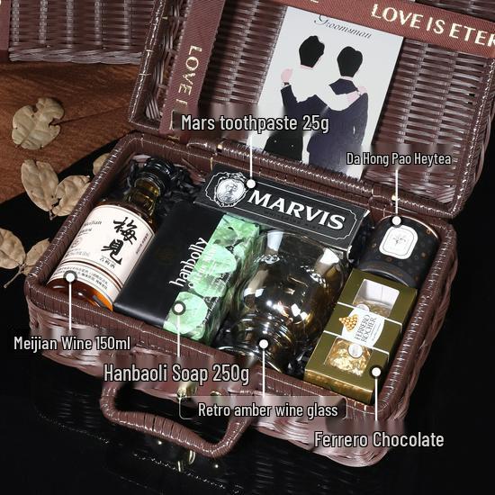 

Креативная подарочная коробка: Сувениры в виде винных бутылок для шаферов - Идеально подходят для свадеб, дней рождений и деловых подарков