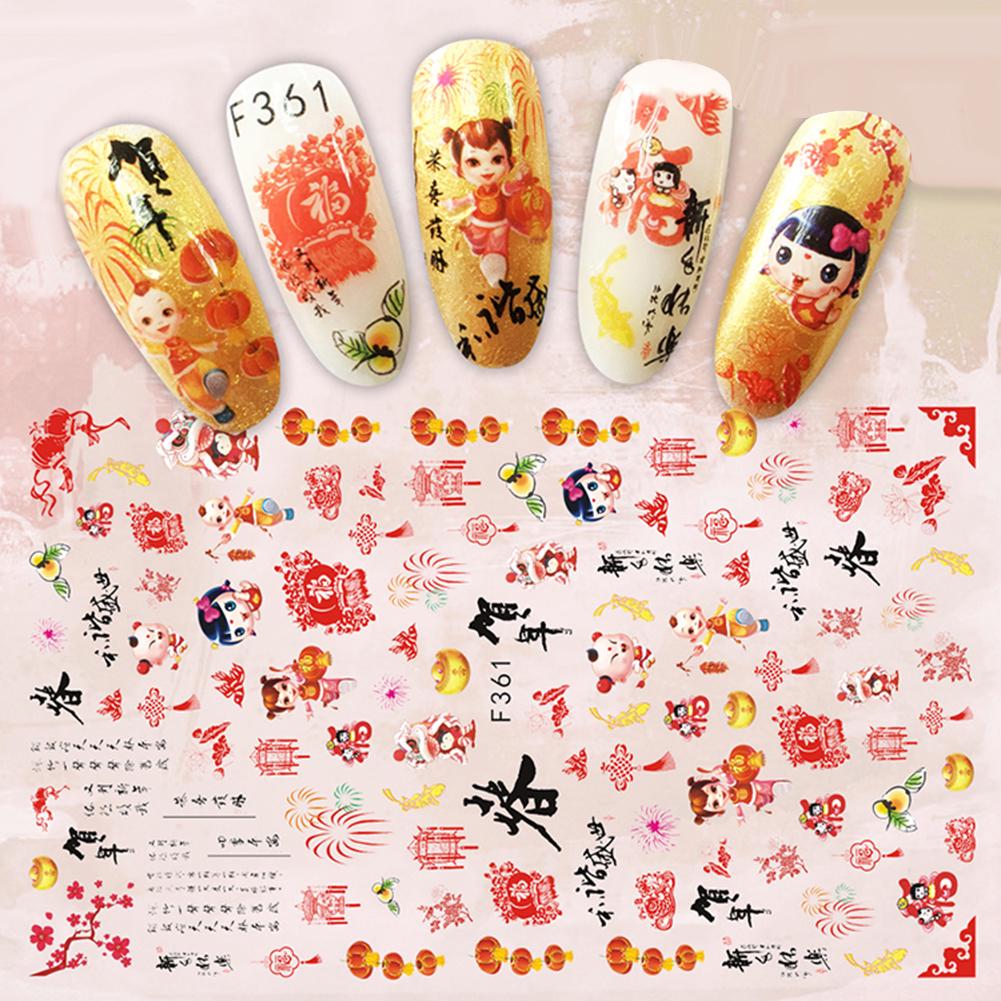 Chinese New Year Nail Art Sticker Women Decor Spring Festival Decal Manicure Gift