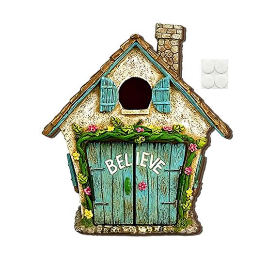 Weather Resistant Patio Accents Mini Fairy Door, Wooden Miniature Garden Welcome Gnome Handcrafted Home Decor House Accessories for Outdoor