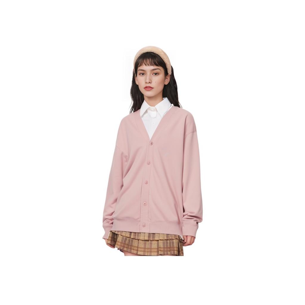 Uniqlo Loose Couple Casual Long Sleeve Cardigan Sweater Unisex Sweater Pink 462199-11