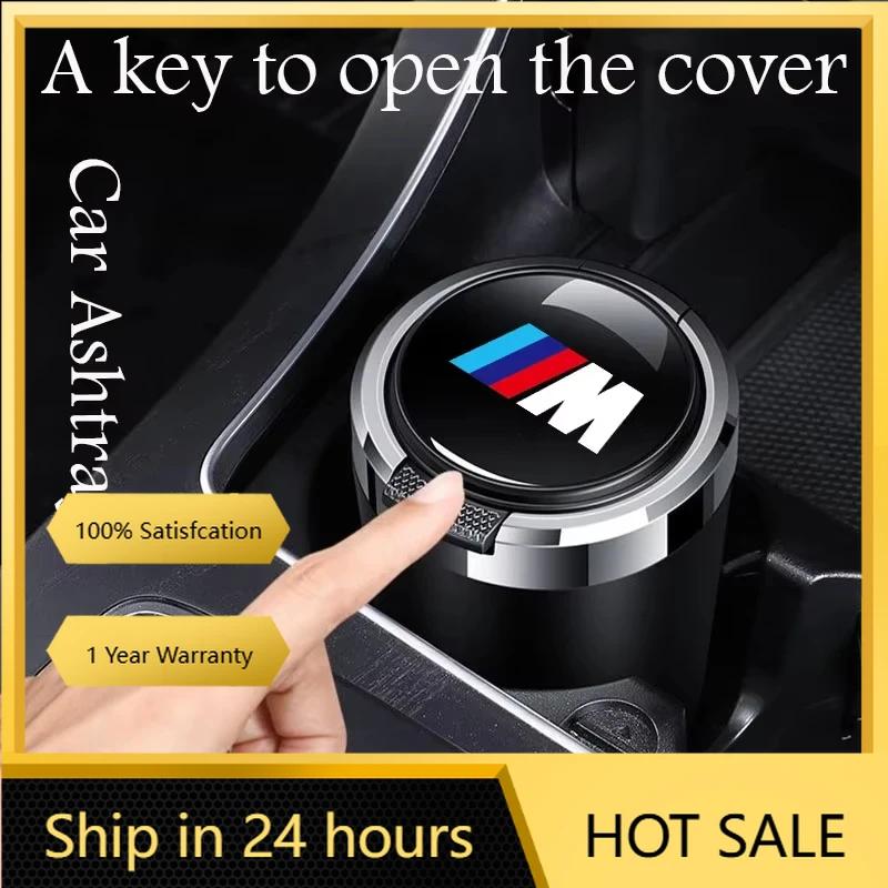 BBYX8 New 2025 Car Ashtray Cigarette Butt Holder Container Accessories for BMW M X5 X1 X3 X2 X6 X7 X4 Portable One-Button Opening Car