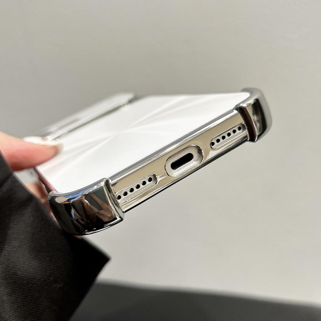 Luxury Plating CD Texture Laser Phone Case For iPhone 17 Air 16 15 14 13 Pro Max Plus Dazzle Aurora Armor Shockproof Hard Cover