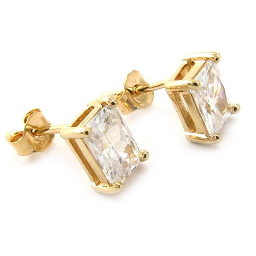 Les Trésors De Lily [K5148] - Boucles plaqué or 'Essentiel' Blanc doré - 8x5 mm