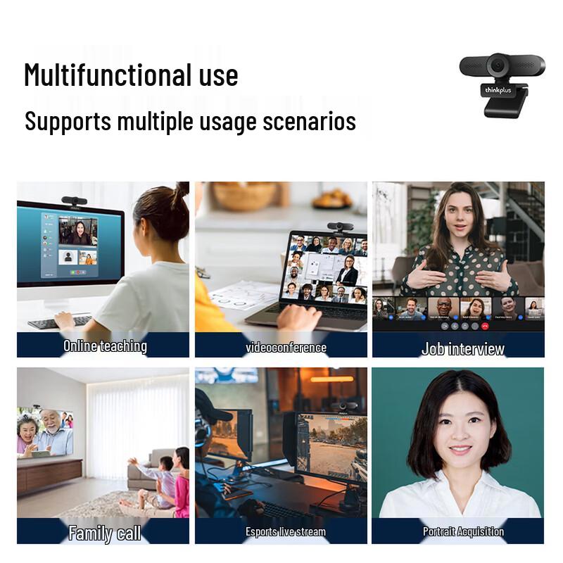 Lenovo thinkplus 1080p USB Webcam with Microphone (CN version)