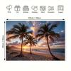 2D Aesthetic Palm Tree Tapestry, Tropical Beach Sunset Wall Art