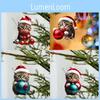 Creative Christmas Cat Hanging Ornament Acrylic Car Decoration For Holiday Cheer