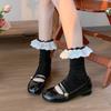 Girls Lolitas Knit Long Socks Ruffle Flared Leg Warmers Harajuku Bootie Socks Spring Summers Warm Ankle Heap Socks