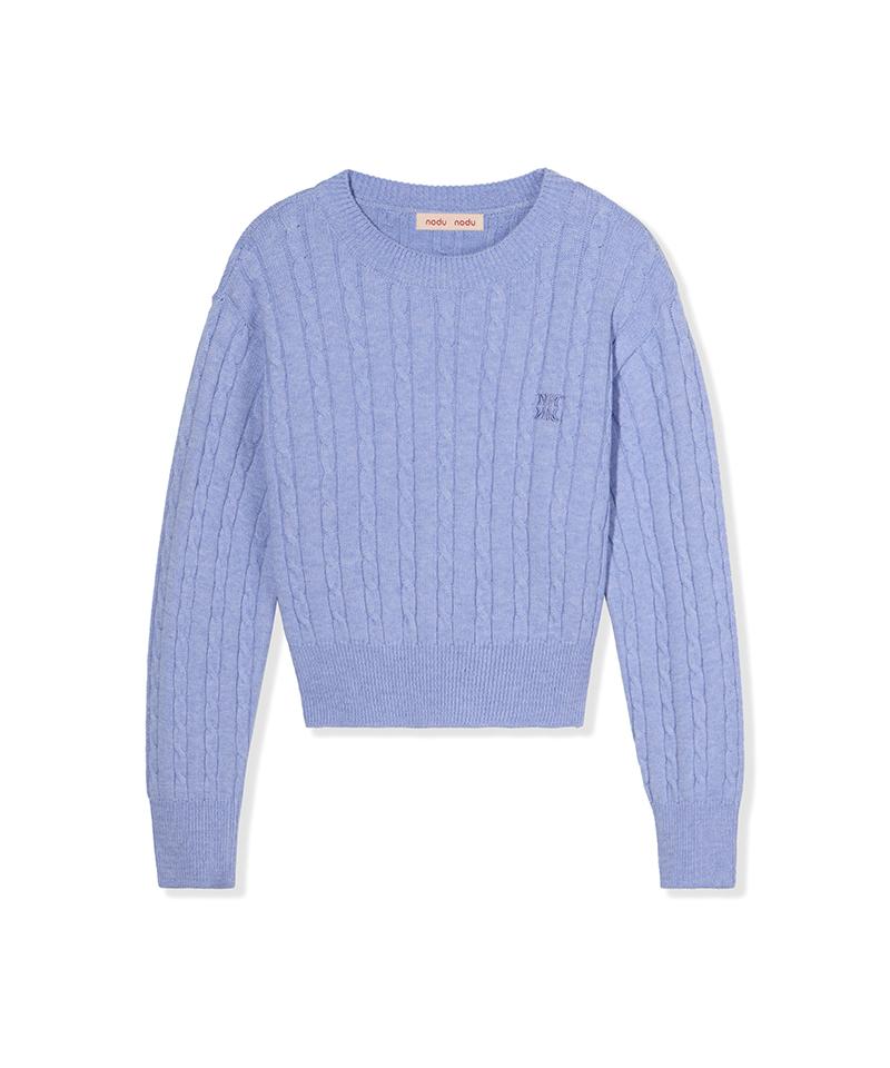 Nodeuyuumeon Witty Cable Round Knit [Sky Blue]
