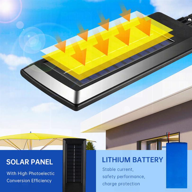 10000LM Solar Led Light Outdoor Most Powerful Outdor Solar Lamp 144 LED 3Mode Remote Control Waterproof Light Garden Street Lamp